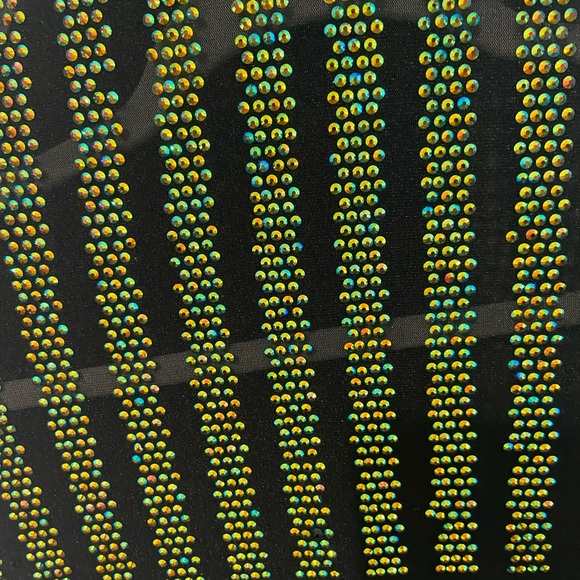 Rust of your tongue bedazzled jumpsuit black and green size Medium Brand NWT - Picture 8 of 17